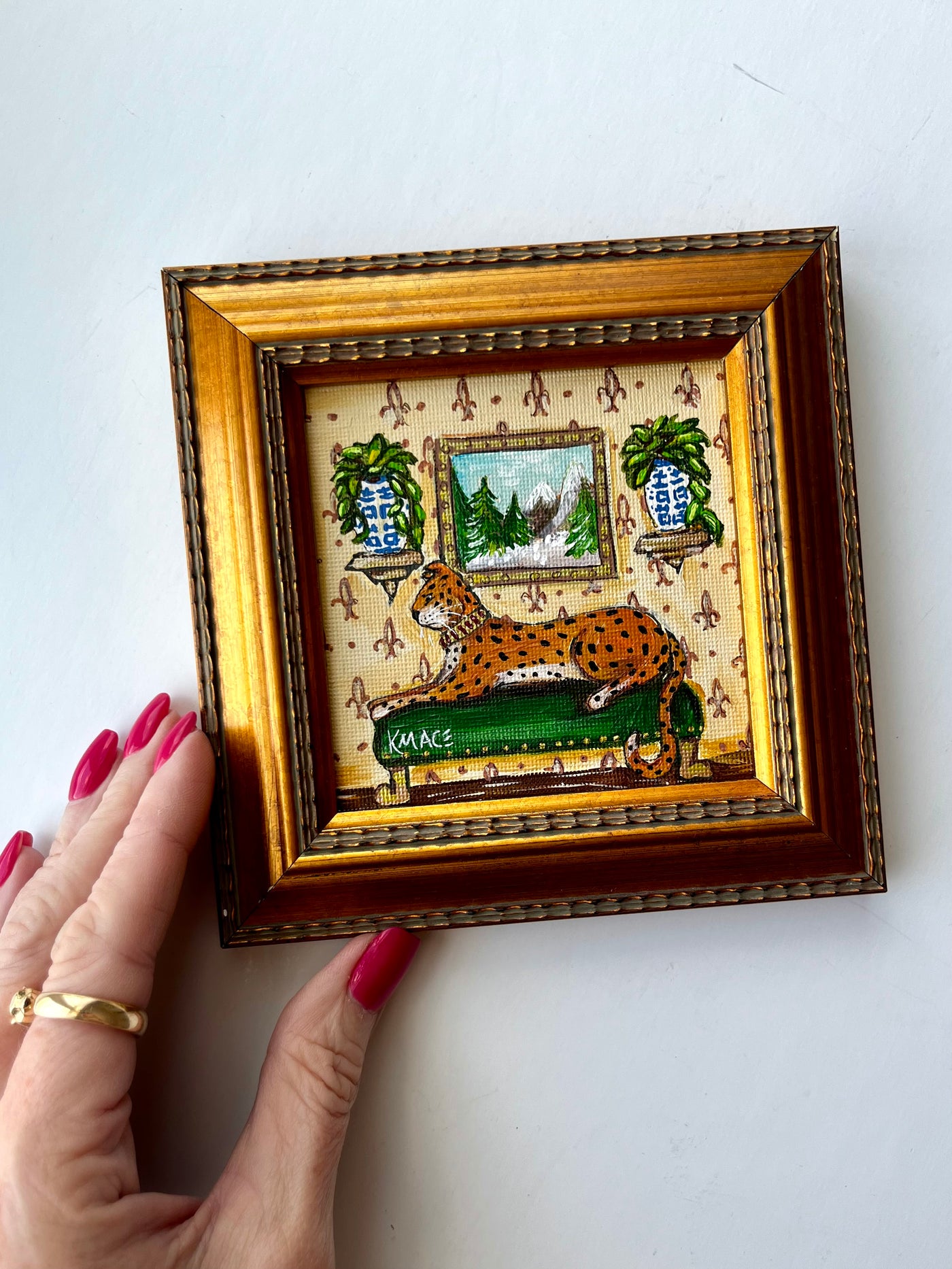 Original Framed Painting - "Parlor Cat"