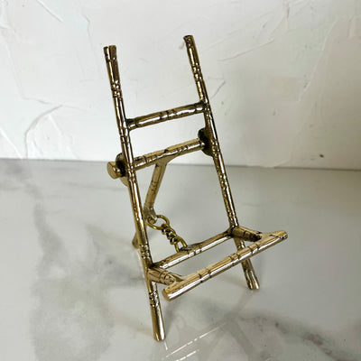 6" Brass Faux Bamboo Easel/Stand