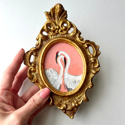 Original Framed Painting - "Haute Herons II"  (Pink)