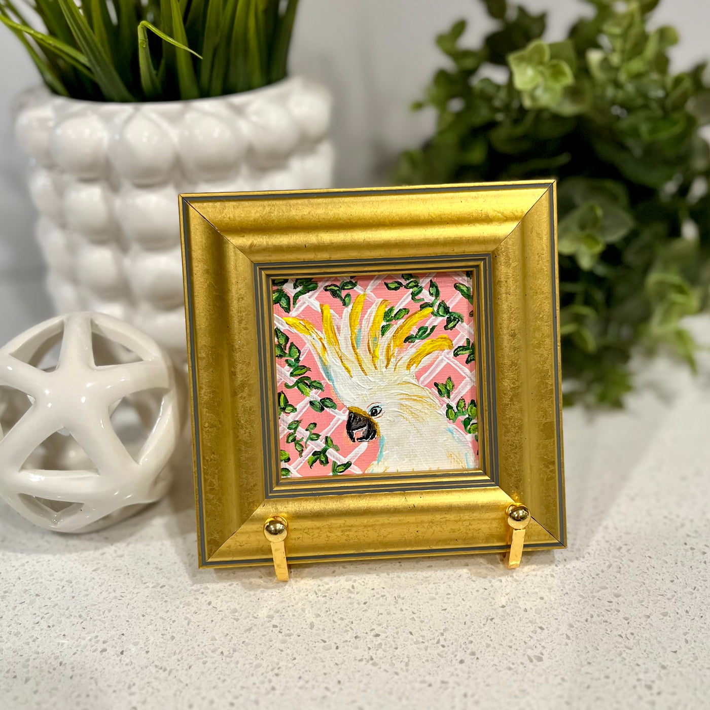 Original Framed Painting - "Garden Gossip"