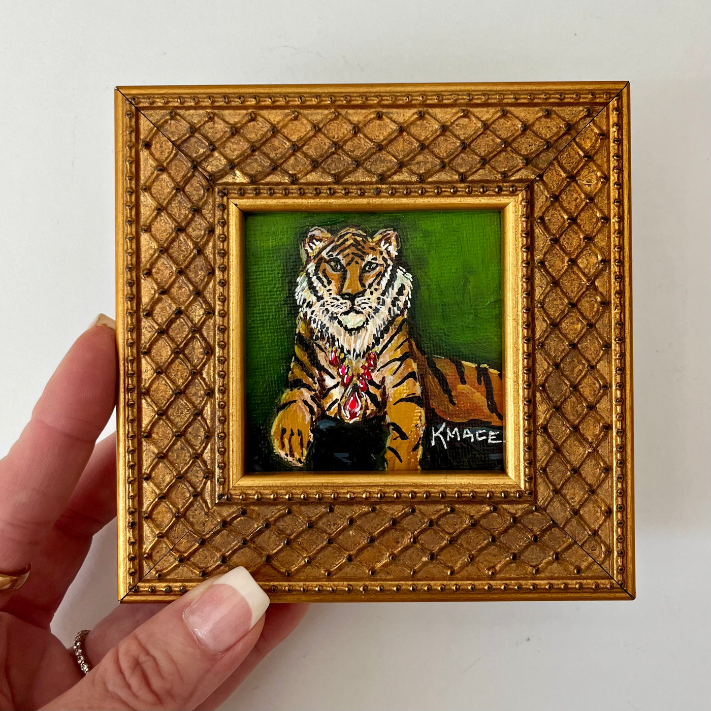 Original Framed Painting - "Ruby Collar"