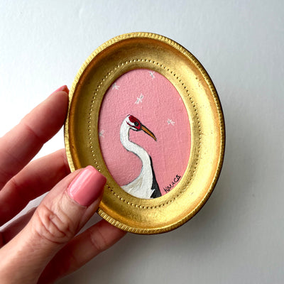 Original Framed Painting - "Haute Heron" (Pink)