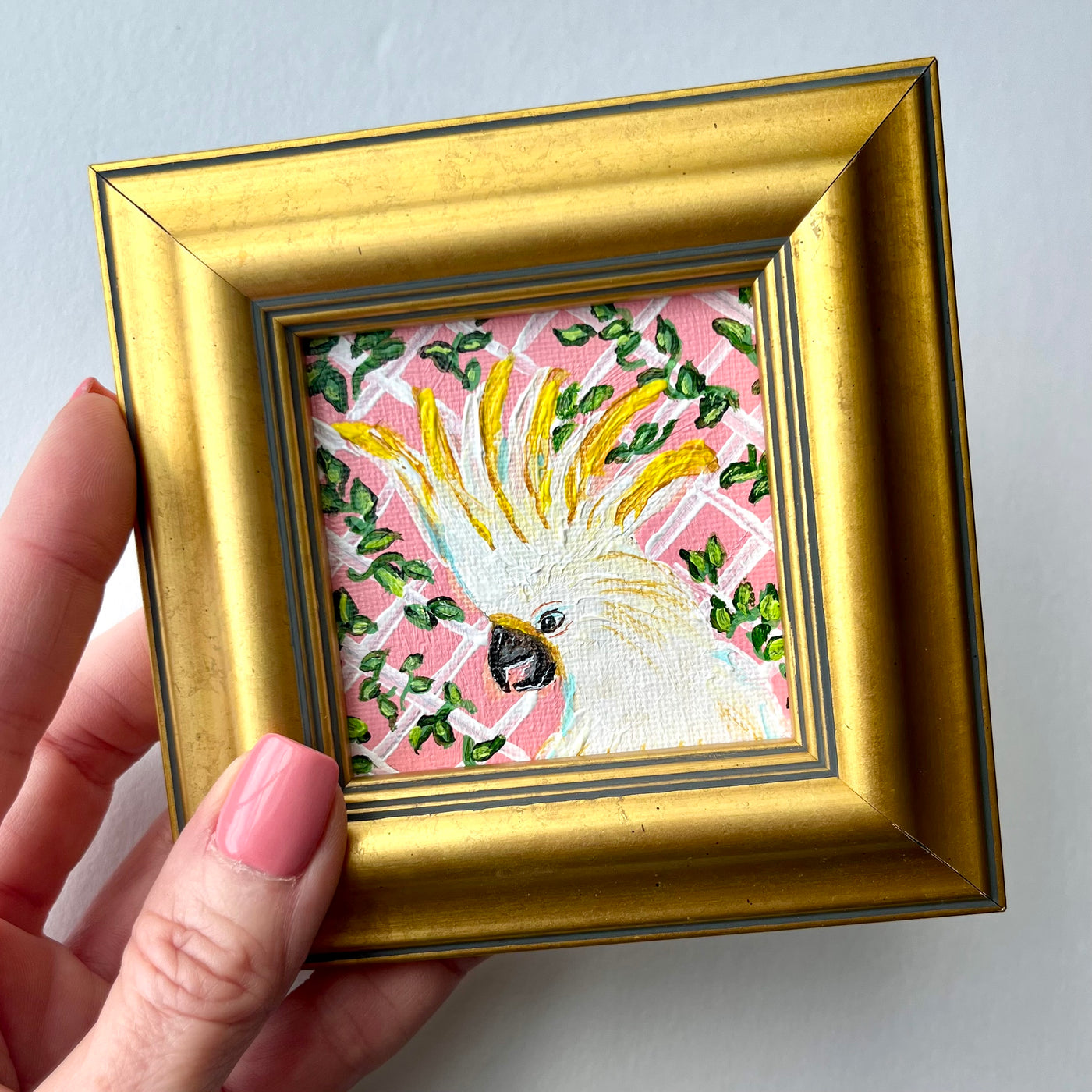 Original Framed Painting - "Garden Gossip"