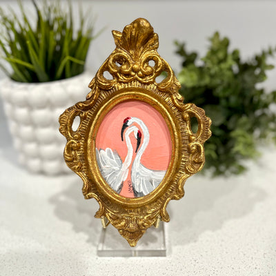 Original Framed Painting - "Haute Herons II"  (Pink)
