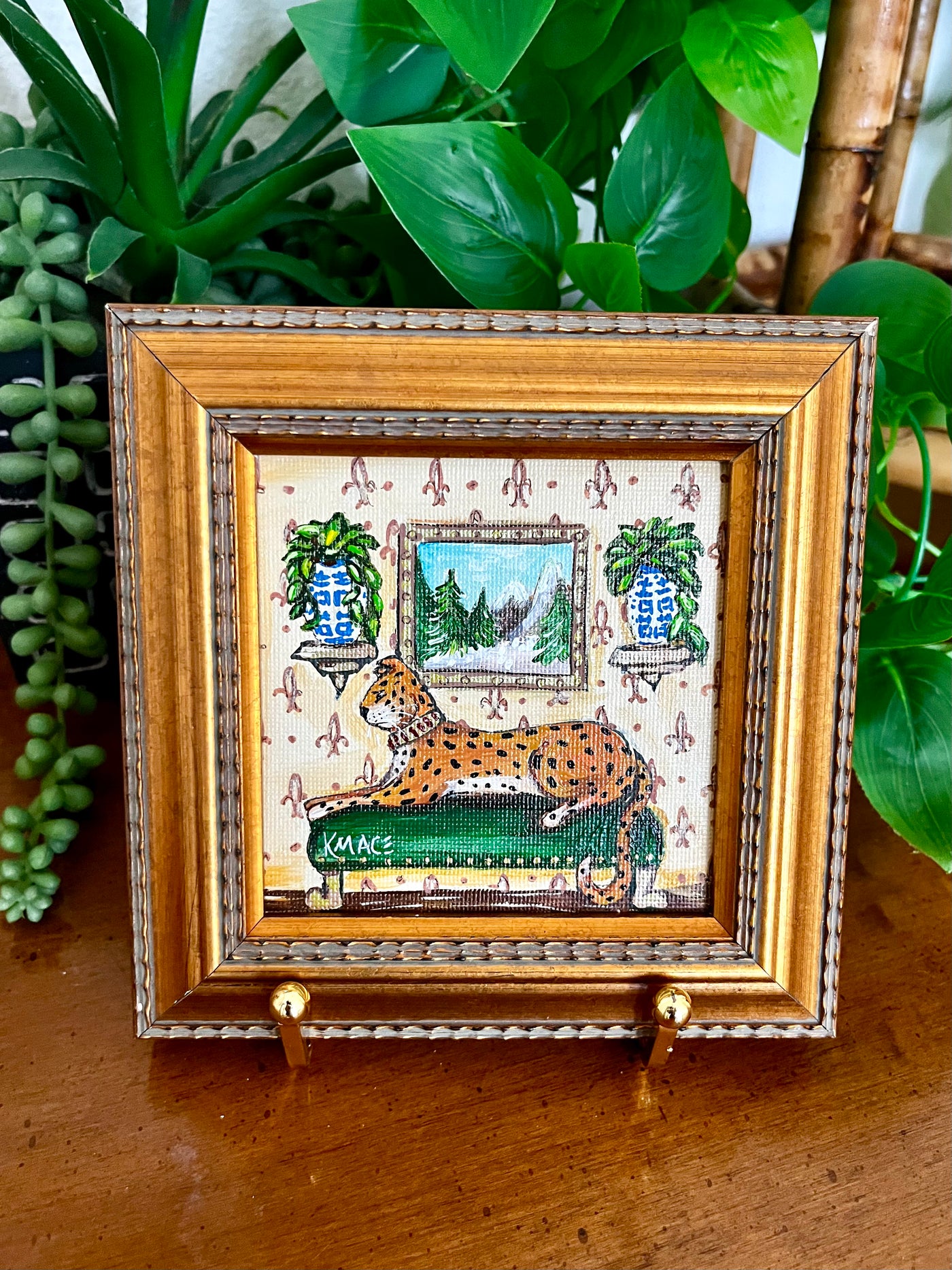 Original Framed Painting - "Parlor Cat"