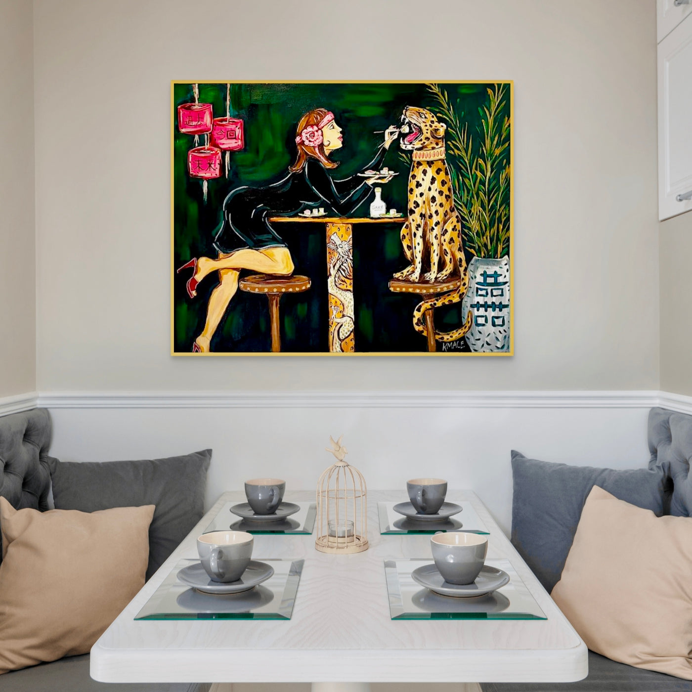 Original Framed Painting - Titled "First Bite"